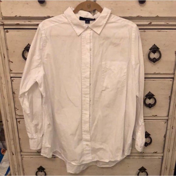 Denim 24/7 Crisp White Button Down Blouse - 18W - Picture 1 of 1